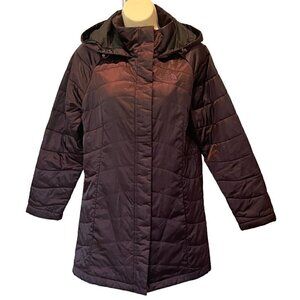 The North Face Purple Quilted Hooded Long Parka Jacket Coat Puffer